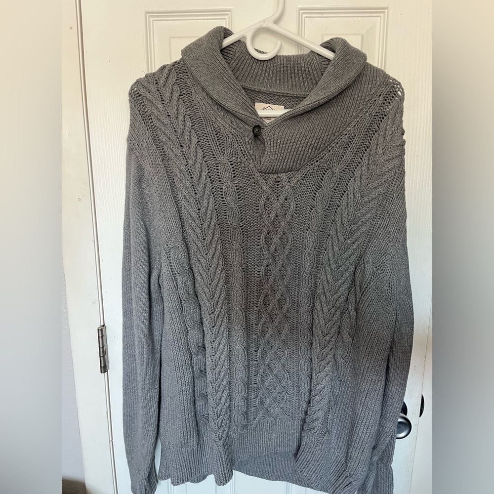 St John Bay Grey Cable Knit sweater Brand New! With Tags! Men’s Size Large